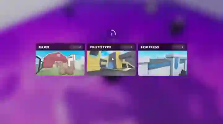 MVS DUELS map vote screen showing Barn, Prototype and Fortress cards